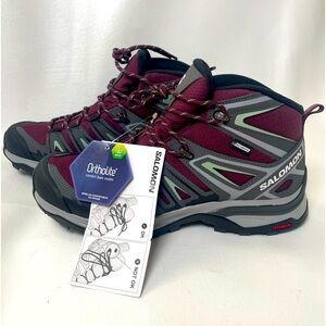 NWT Salomon X Ultra Pioneer Waterproof Hiking Mid Boots Color Winetasting Size 8